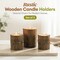 Bark Wooden Pillar Tree Stump Tea Light Rustic Candle Holder - Set of 3